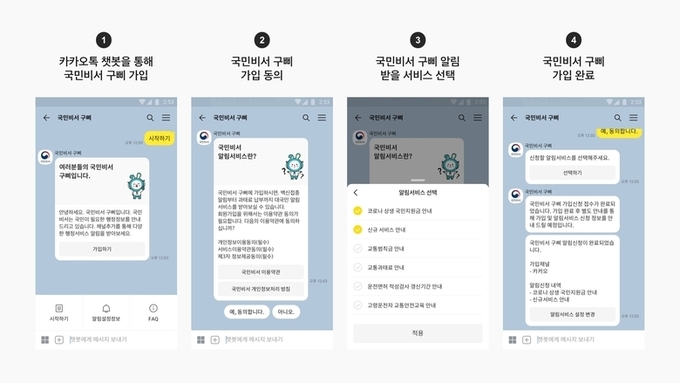 카카오가 행정안전부와 카카오톡 국민비서 국민지원금 알림 서비스. 이미지ㅣ카카오
