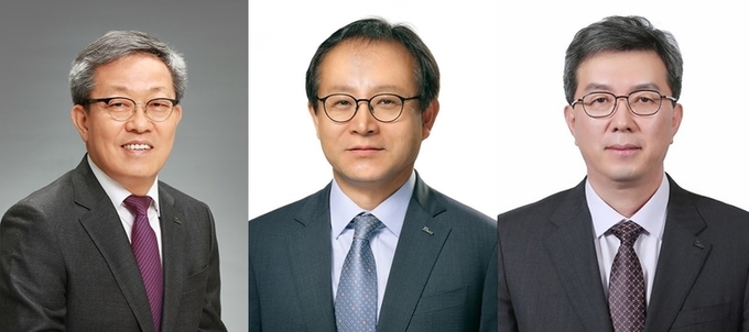 (사진 왼쪽부터) 정탁 신임 포스코인터내셔널 부회장, 정기섭 신임 포스코홀딩스 경영전략팀장, 김준형 신임 포스코케미칼 사장. 사진ㅣ포스코그룹 