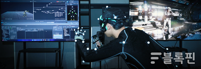 네이버 치지직 3D 콘텐츠 전문 제작 스튜디오 모션스테이지를 이용하고 있는 모습. 사진|네이버