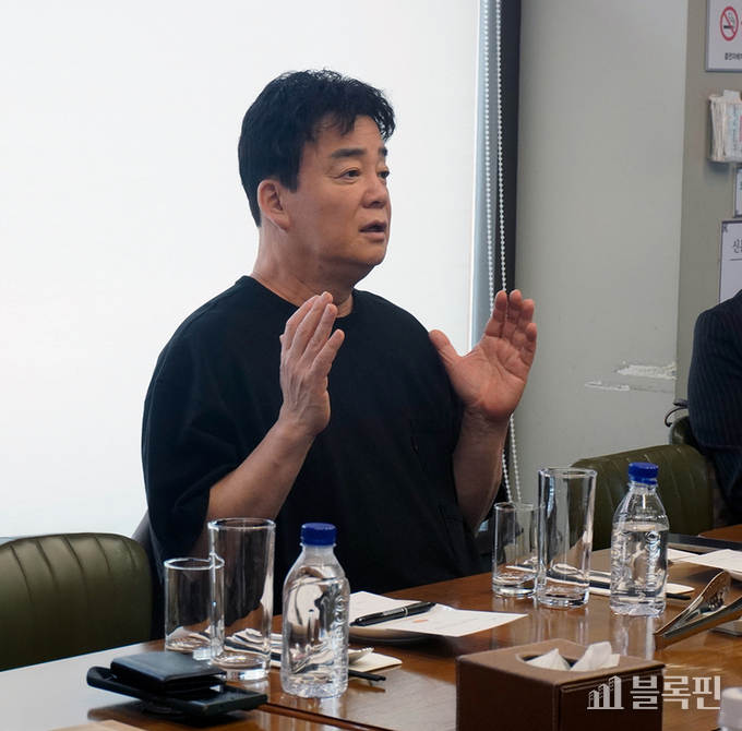 더본코리아 기자간담회에 참석한 백종원 대표. 사진ㅣ더본코리아