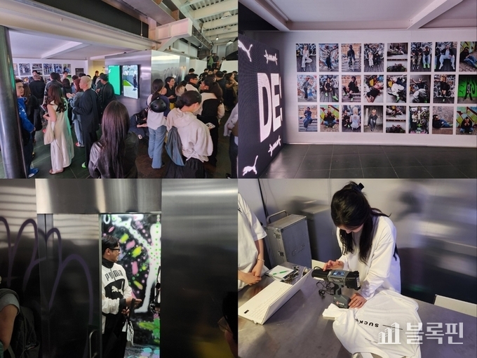 2층 컬처 매거진 ‘콜드 아카이브’ 전시존과 포토부스, 티셔츠 커스터마이징 모습. 사진ㅣ인더뉴스
