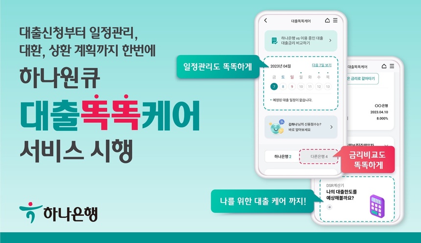 하나은행, 하나원큐 ‘대출똑똑케어’ 서비스 시행